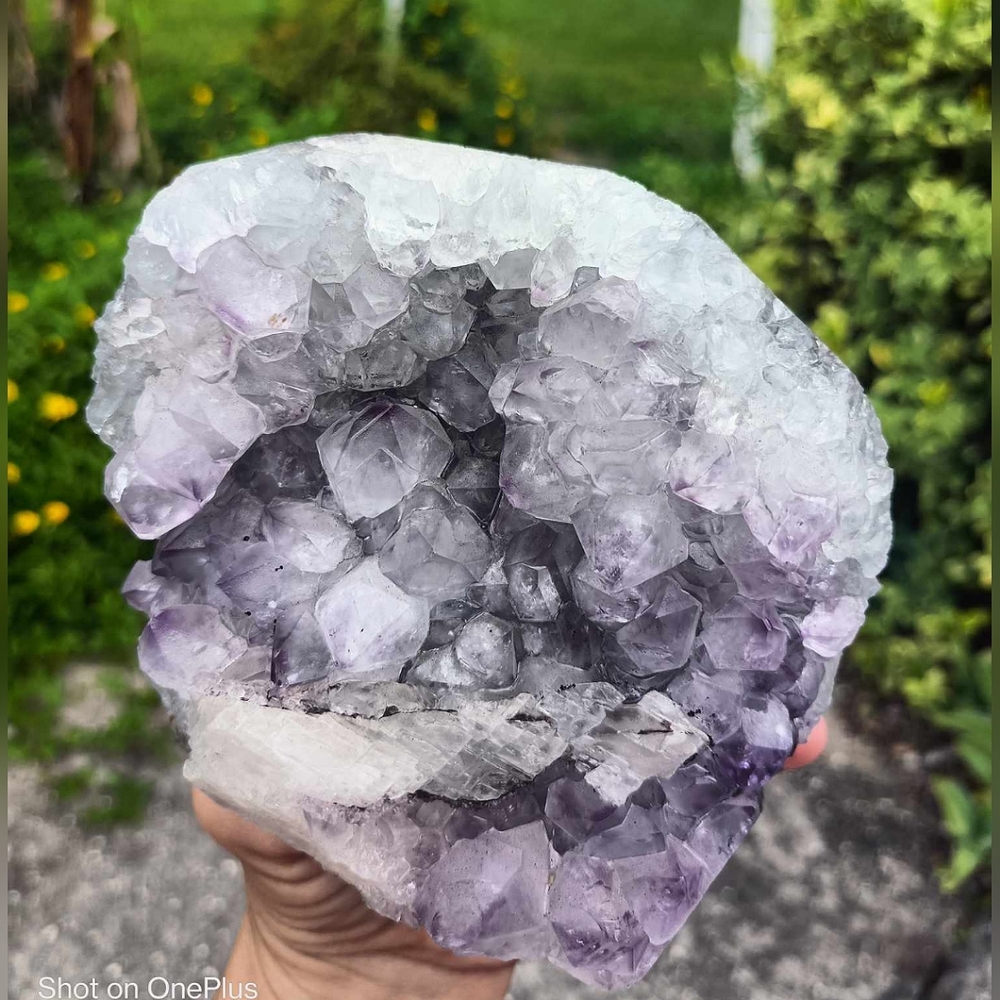 Amethyst free standing with apocalyte & Dendrite inclusions from Brizil Raw